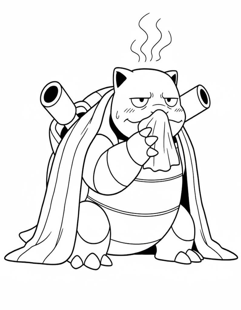 Kolorowanka Narysuj Blastoise bezpłatny wydruku prosty