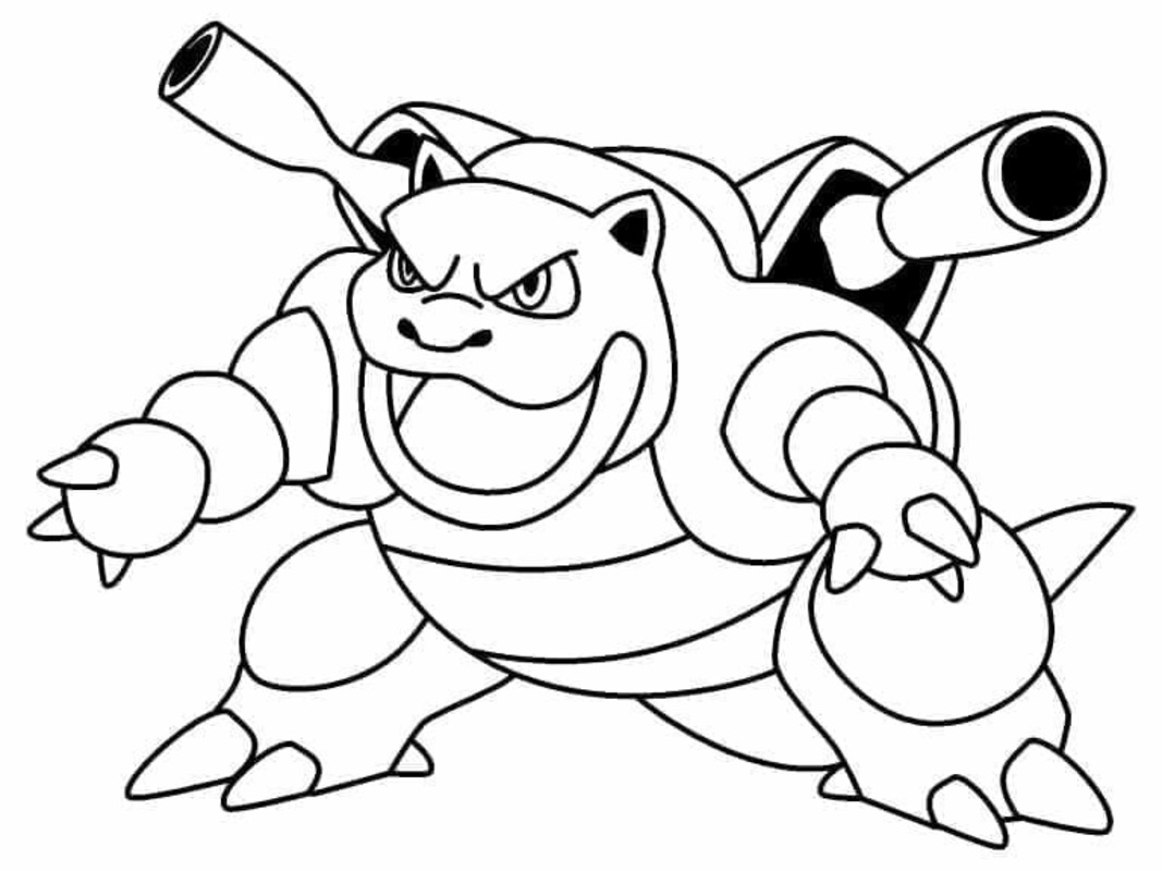 Kolorowanka Narysuj Blastoise łatwy
