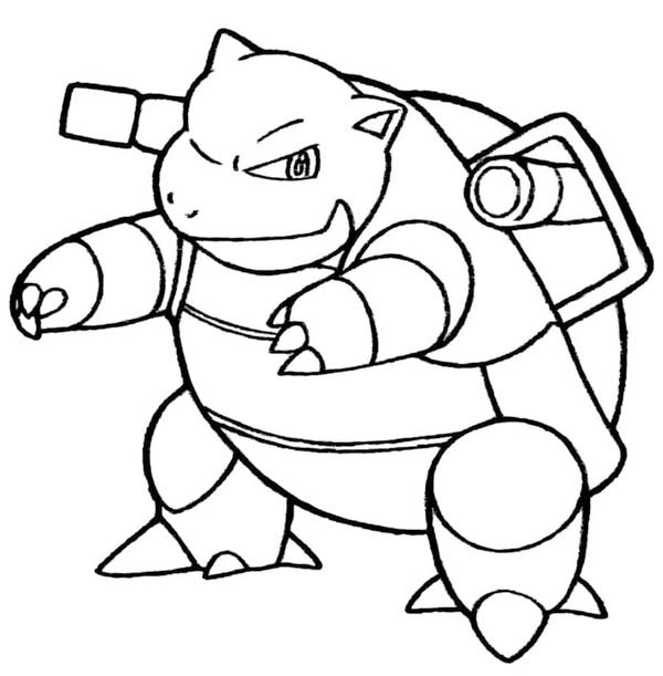 Kolorowanka Narysuj Blastoise wydruku łatwy