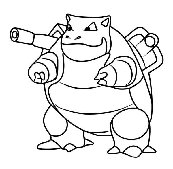 Kolorowanka Narysuj Blastoise wydruku prosty