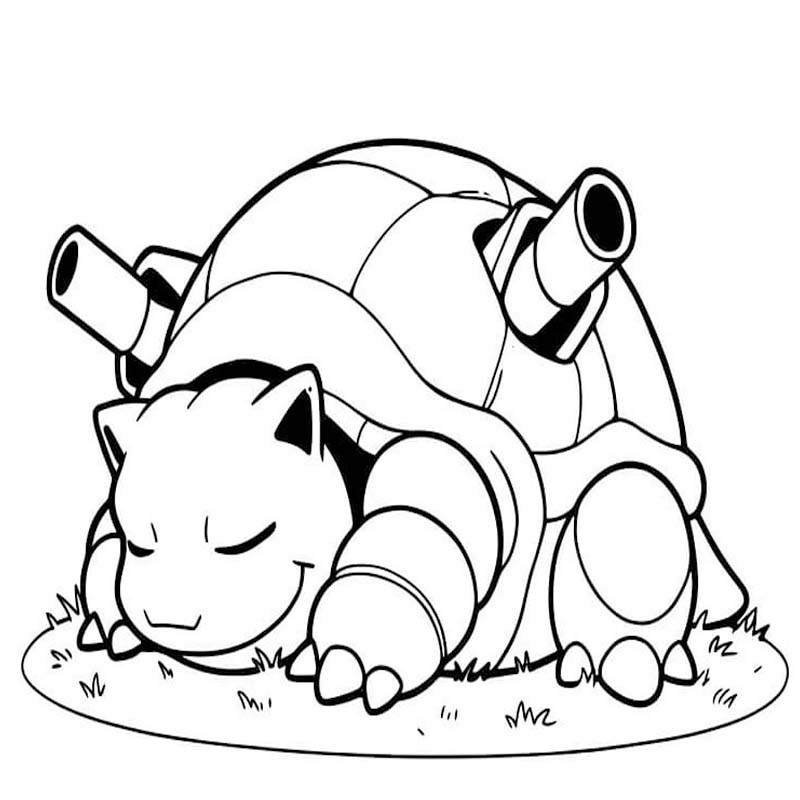 Kolorowanka Narysuj Blastoise wydruku