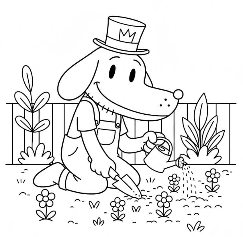 Kolorowanka Narysuj Dog Man bezpłatny dla dzieci