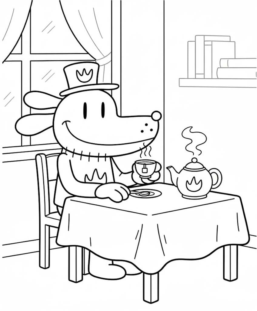 Kolorowanka Narysuj Dog Man bezpłatny wydruku podstawowy