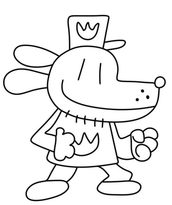 Kolorowanka Narysuj Dog Man bezpłatny wydruku prosty