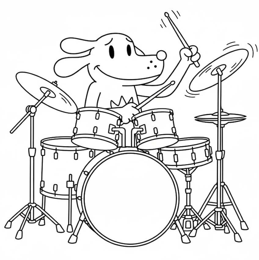 Kolorowanka Narysuj Dog Man bezpłatny wydruku