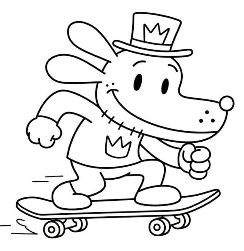 Kolorowanka Narysuj Dog Man łatwy