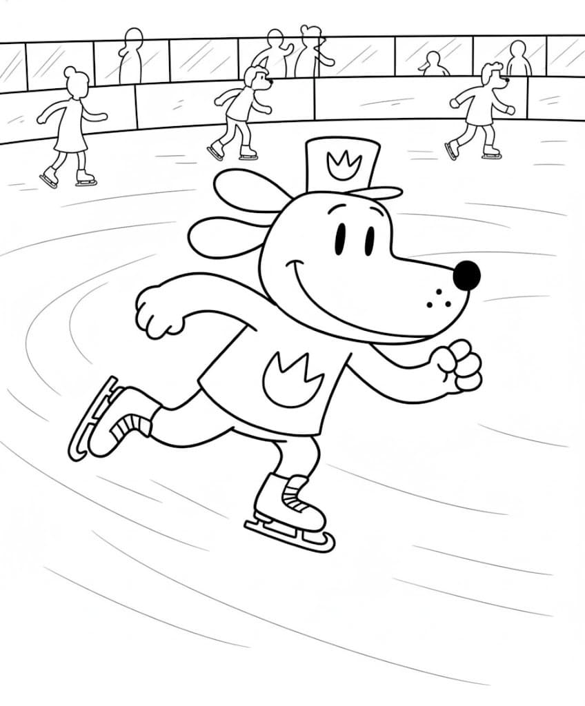 Kolorowanka Narysuj Dog Man wydruku podstawowy