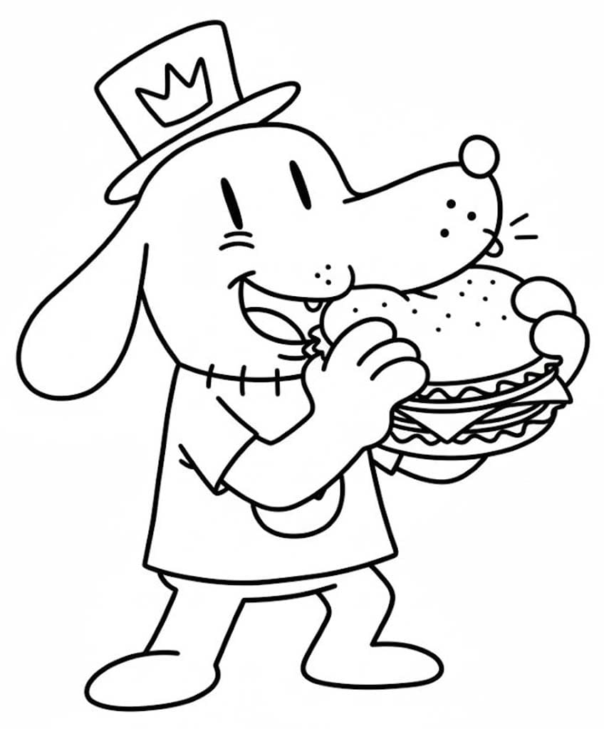 Kolorowanka Narysuj Dog Man wydruku