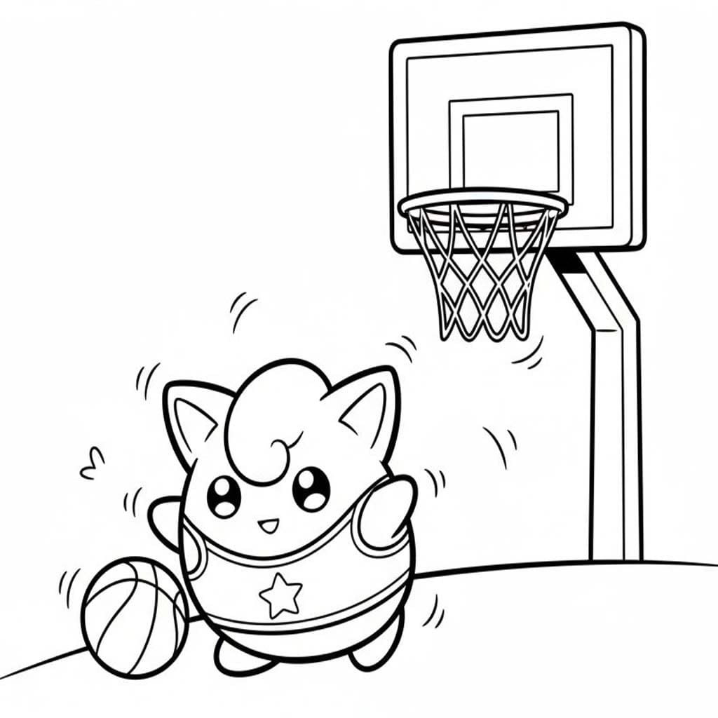 Kolorowanka Narysuj Jigglypuff wydruku łatwy