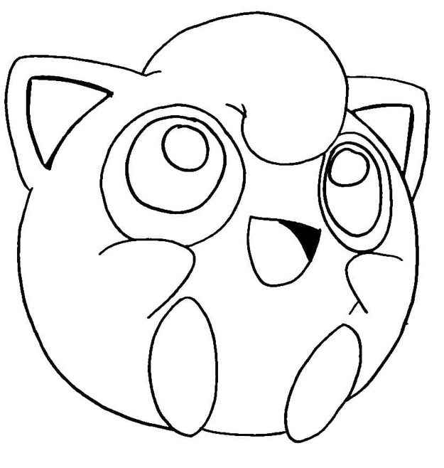 Kolorowanka Narysuj Jigglypuff wydruku podstawowy