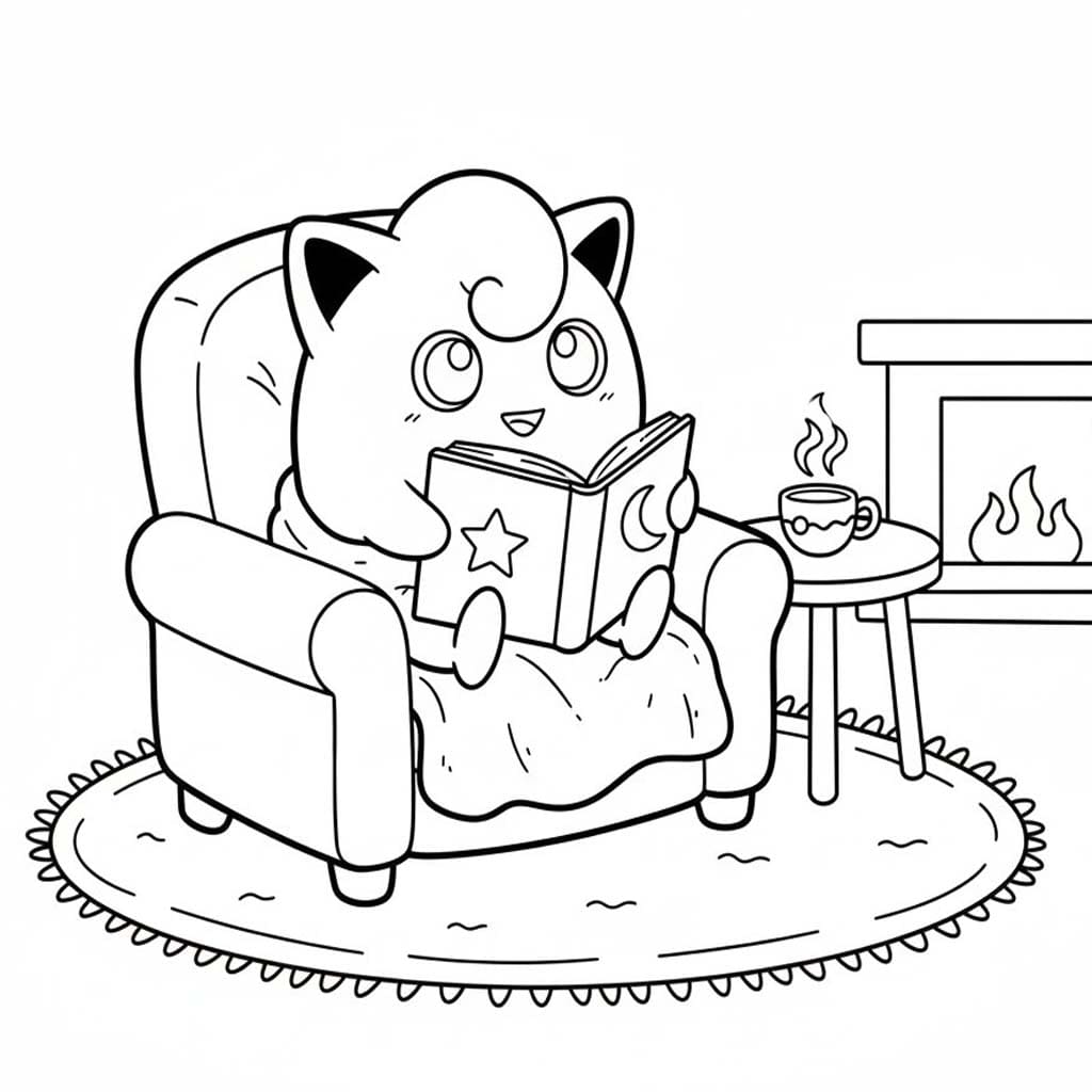 Kolorowanka Narysuj Jigglypuff wydruku prosty