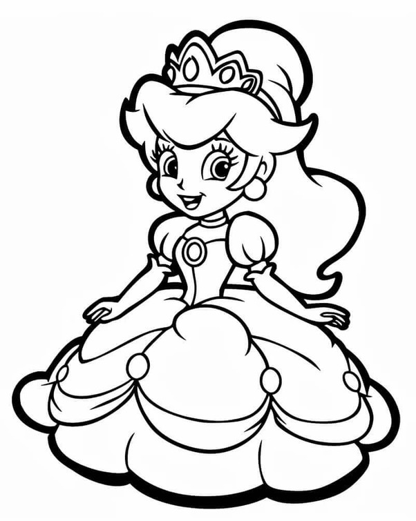 Kolorowanka Narysuj Księżniczka Daisy bezpłatny prosty