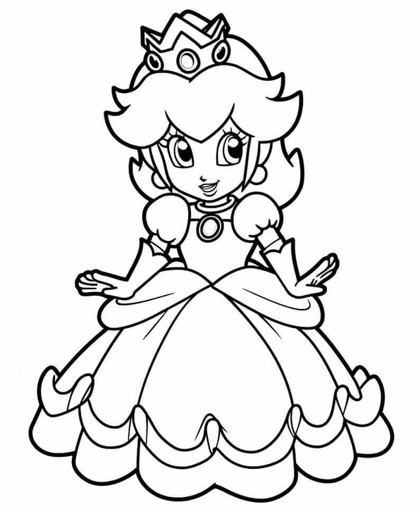 Kolorowanka Narysuj Księżniczka Daisy bezpłatny wydruku łatwy