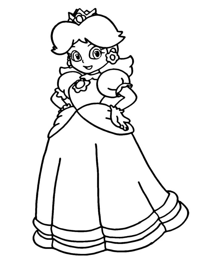 Kolorowanka Narysuj Księżniczka Daisy prosty