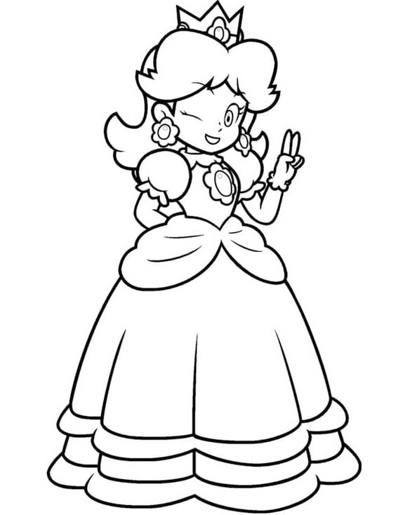 Kolorowanka Narysuj Księżniczka Daisy wydruku łatwy