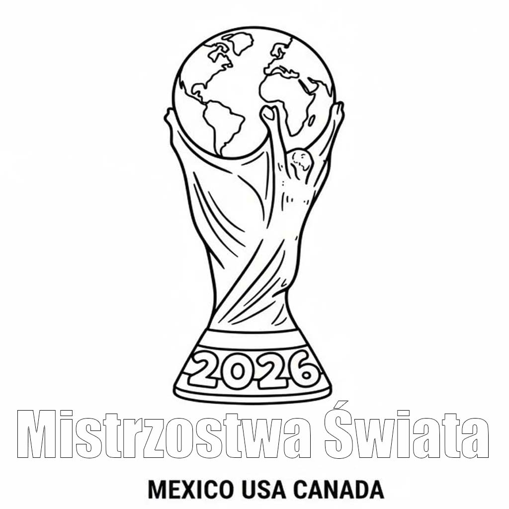 Kolorowanka Narysuj Mistrzostwa Świata 2026 bezpłatny podstawowy