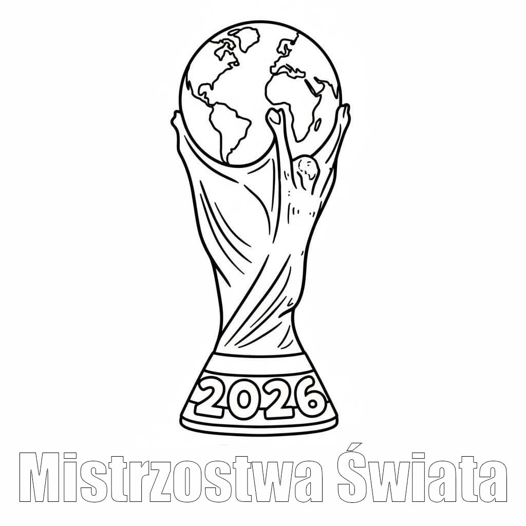 Kolorowanka Narysuj Mistrzostwa Świata 2026 bezpłatny prosty
