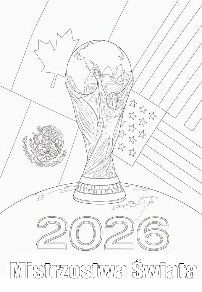 Kolorowanka Narysuj Mistrzostwa Świata 2026 dla dzieci