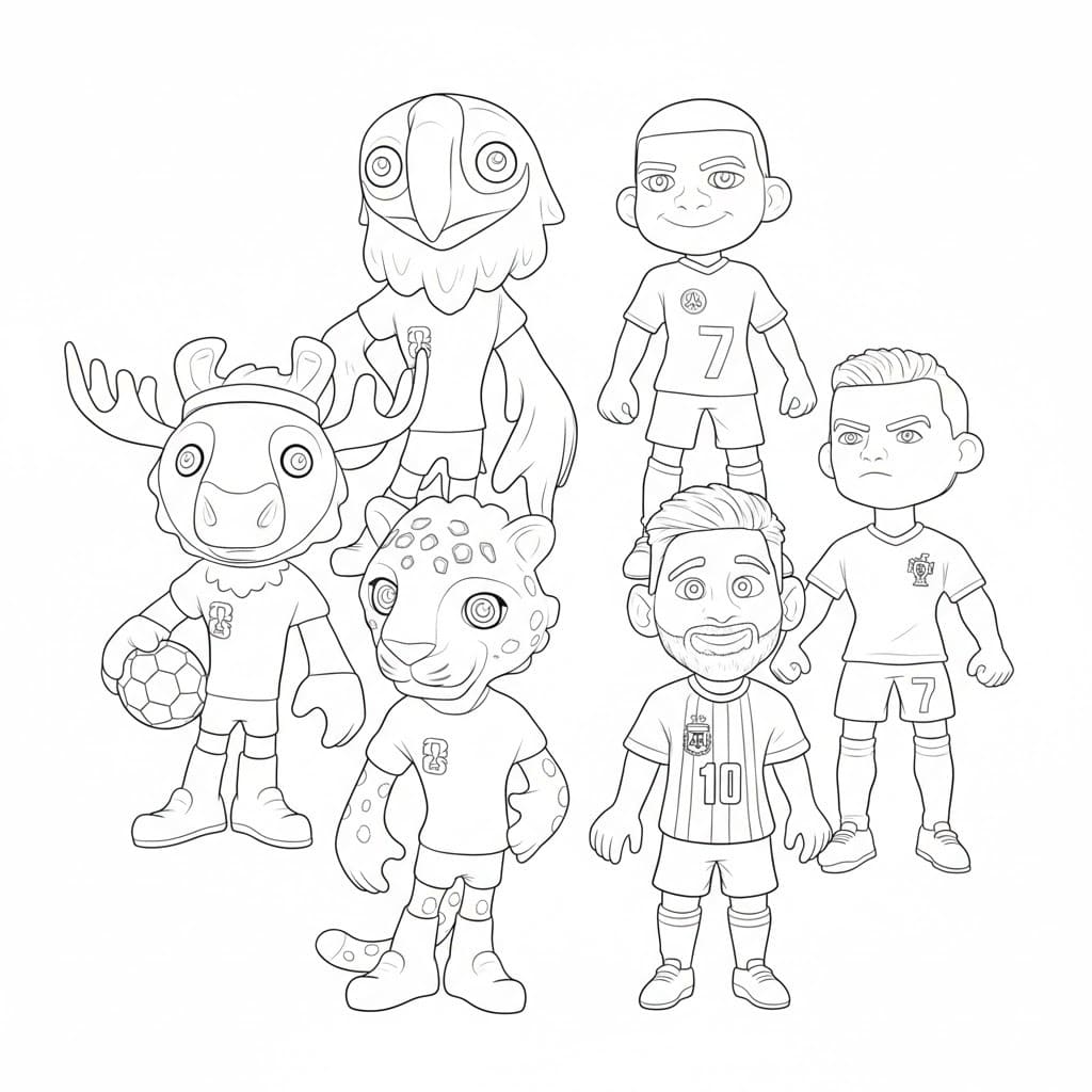 Kolorowanka Narysuj Mistrzostwa Świata 2026 podstawowy