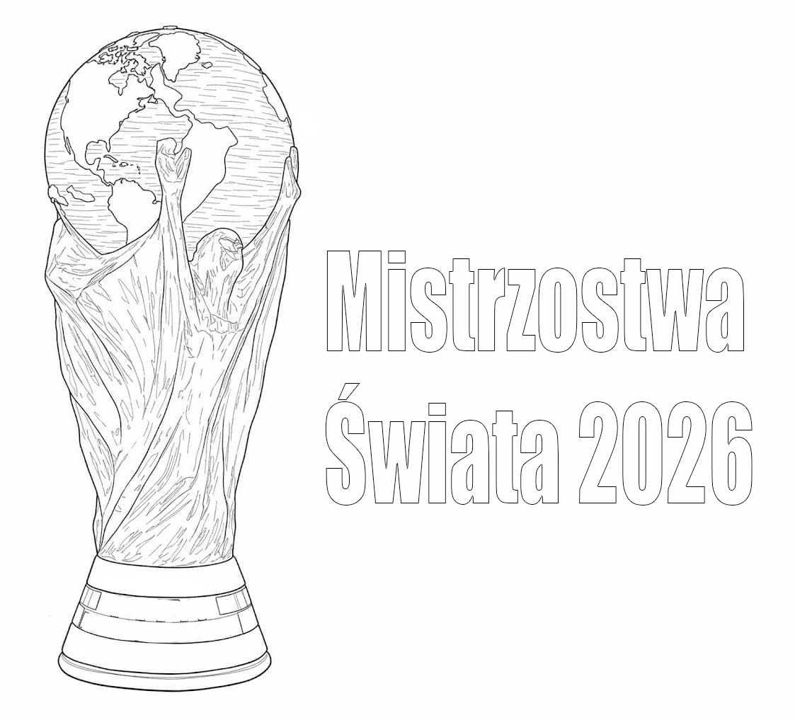 Kolorowanka Narysuj Mistrzostwa Świata 2026 wydruku dla dzieci