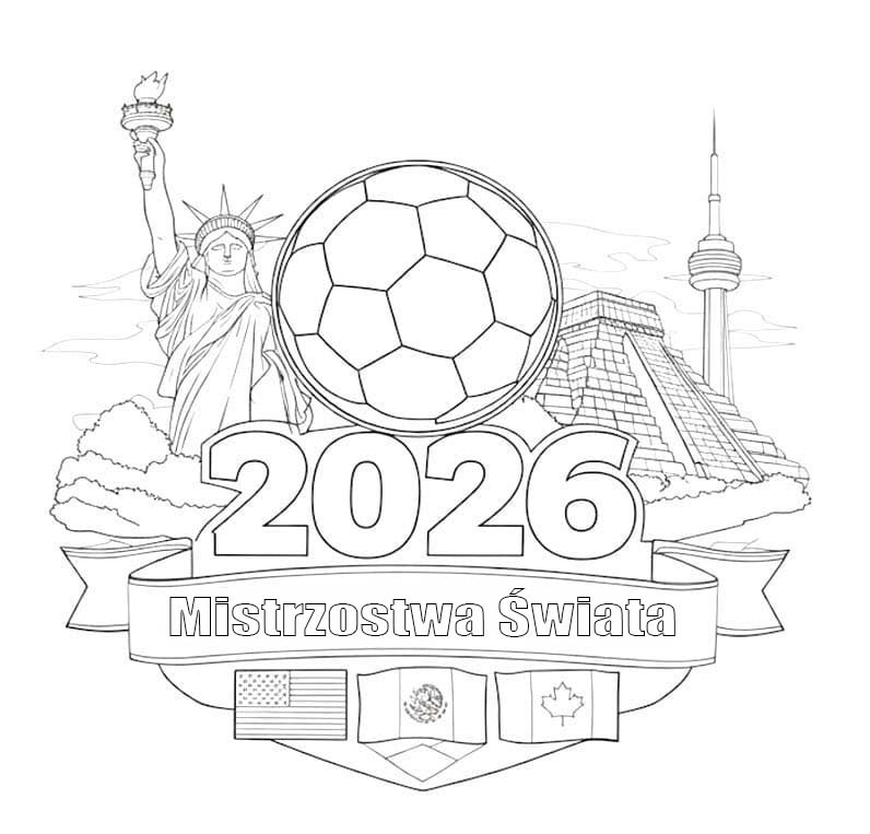 Kolorowanka Narysuj Mistrzostwa Świata 2026 wydruku