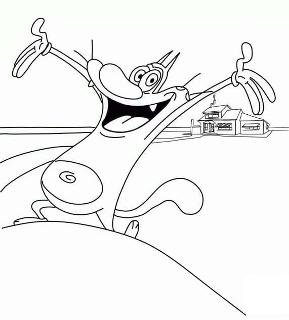 Kolorowanka Narysuj Oggy i Karaluchy bezpłatny łatwy