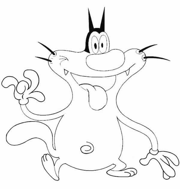 Kolorowanka Narysuj Oggy i Karaluchy bezpłatny wydruku łatwy