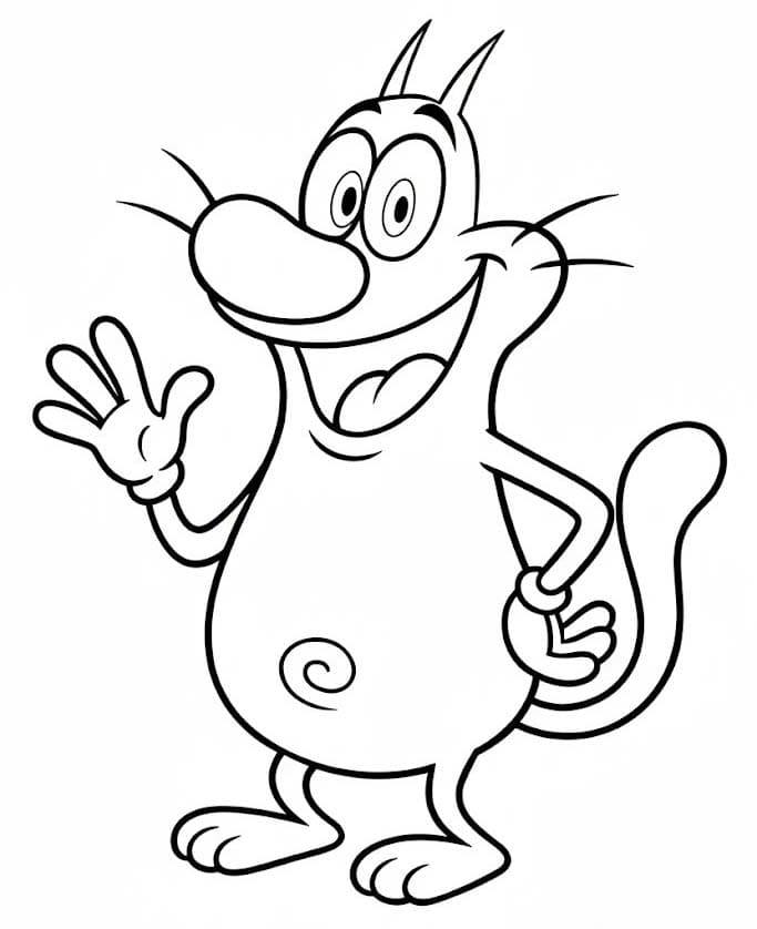 Kolorowanka Narysuj Oggy i Karaluchy bezpłatny wydruku