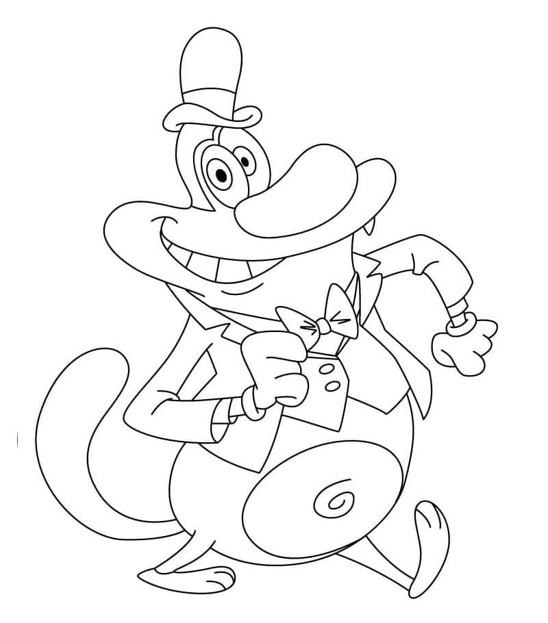 Kolorowanka Narysuj Oggy i Karaluchy wydruku podstawowy