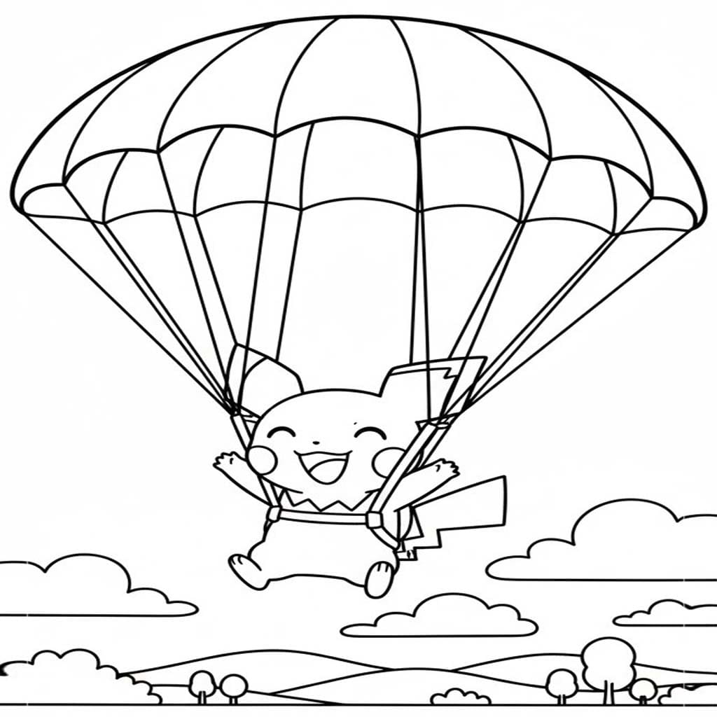 Kolorowanka Narysuj Pichu bezpłatny wydruku łatwy