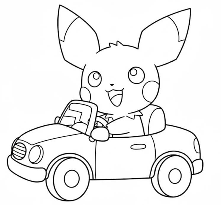 Kolorowanka Narysuj Pichu bezpłatny wydruku podstawowy