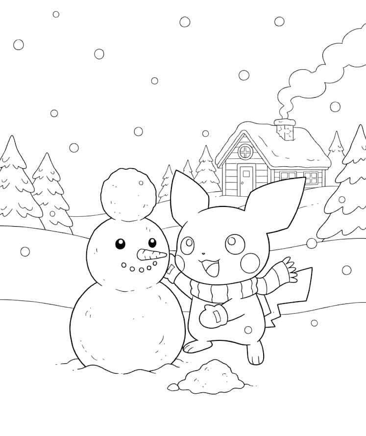 Kolorowanka Narysuj Pichu dla dzieci