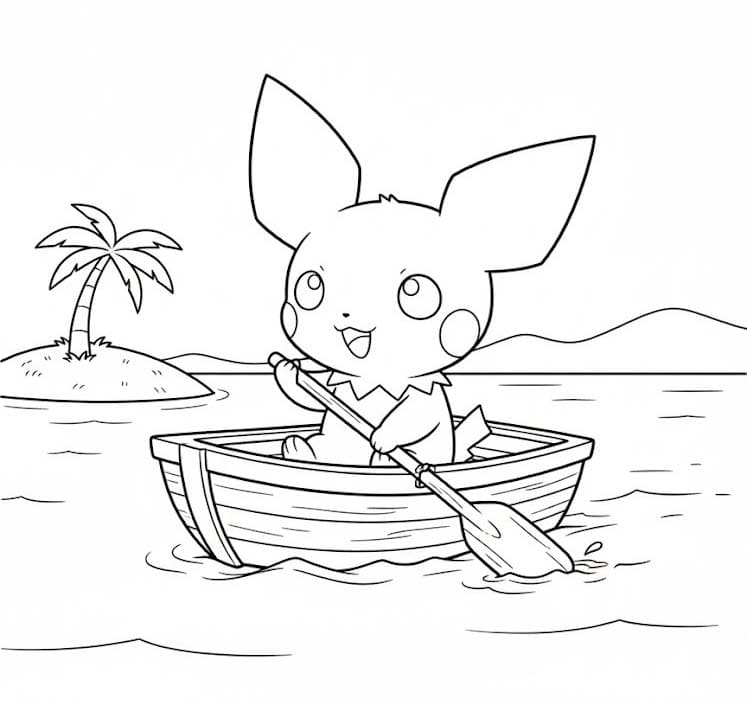 Kolorowanka Narysuj Pichu wydruku łatwy