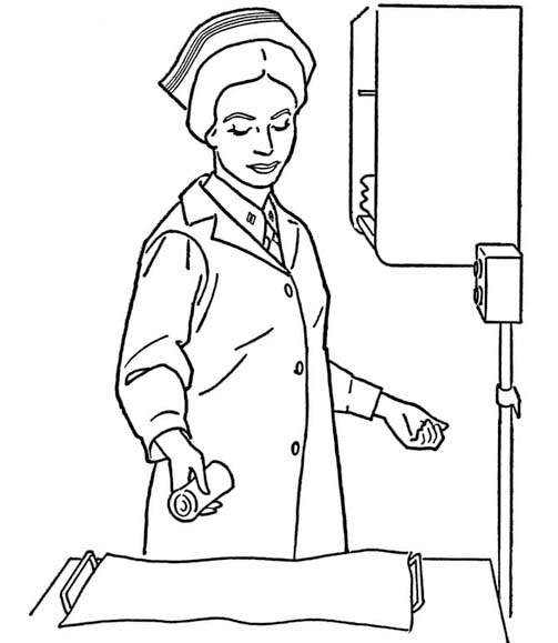 Kolorowanka Narysuj Pielęgniarka bezpłatny dla dzieci