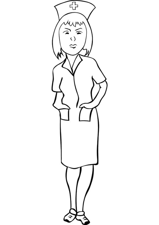 Kolorowanka Narysuj Pielęgniarka bezpłatny podstawowy