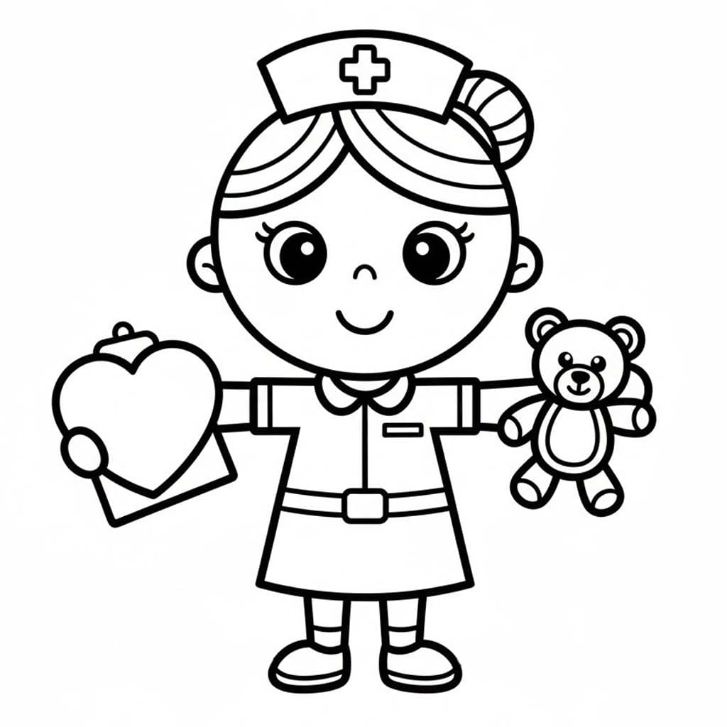 Kolorowanka Narysuj Pielęgniarka bezpłatny