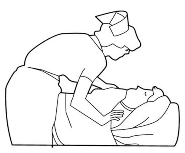 Kolorowanka Narysuj Pielęgniarka dla dzieci