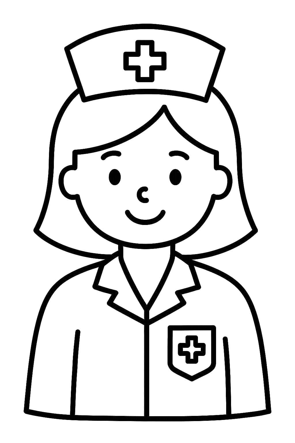 Kolorowanka Narysuj Pielęgniarka podstawowy