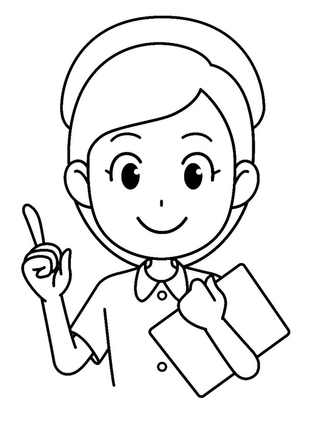 Kolorowanka Narysuj Pielęgniarka wydruku prosty