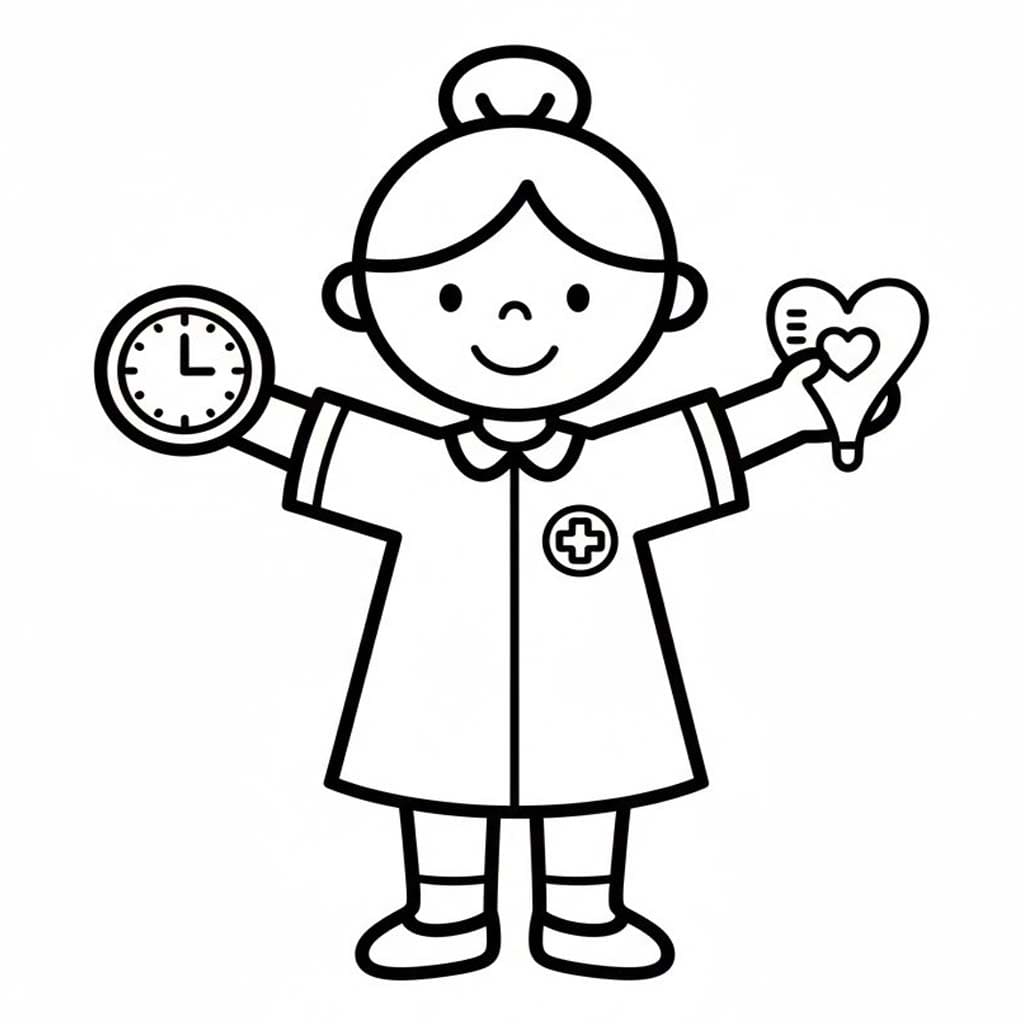 Kolorowanka Narysuj Pielęgniarka
