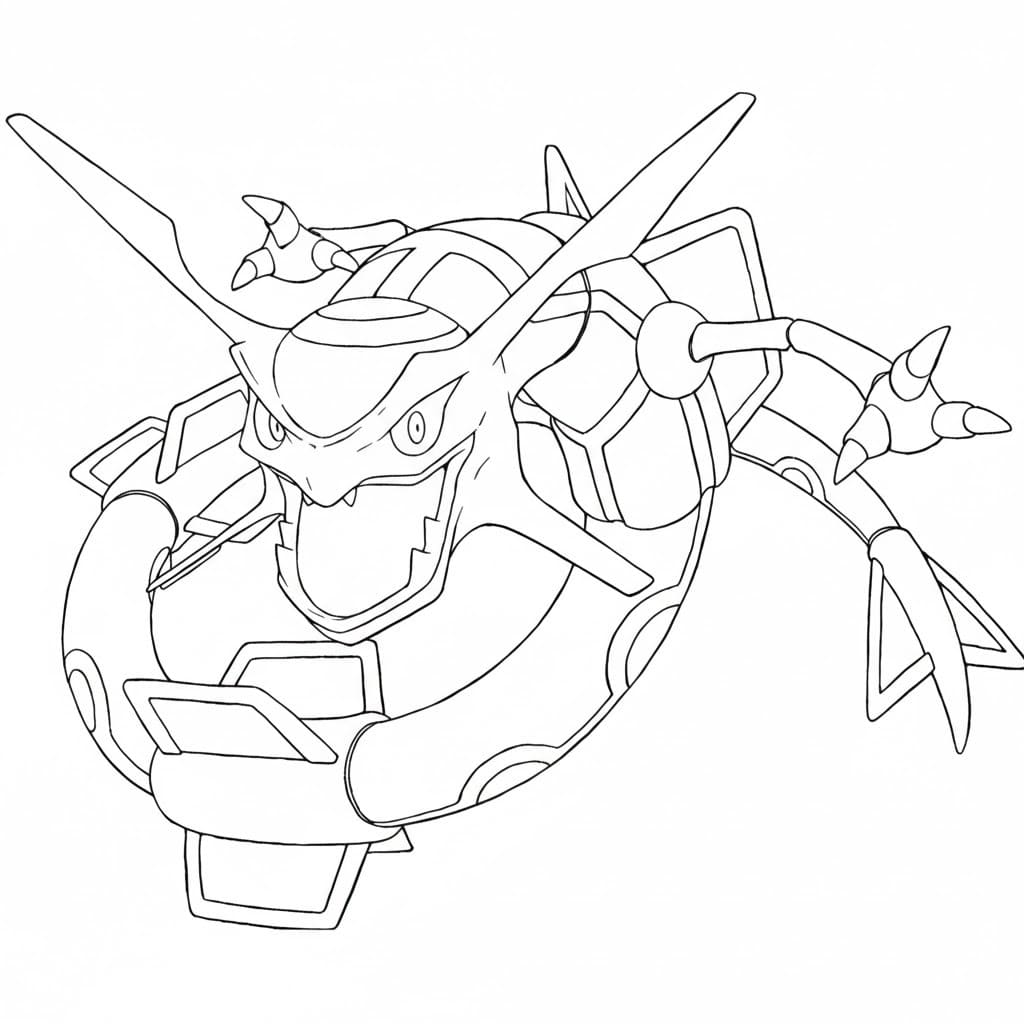 Kolorowanka Narysuj Rayquaza bezpłatny