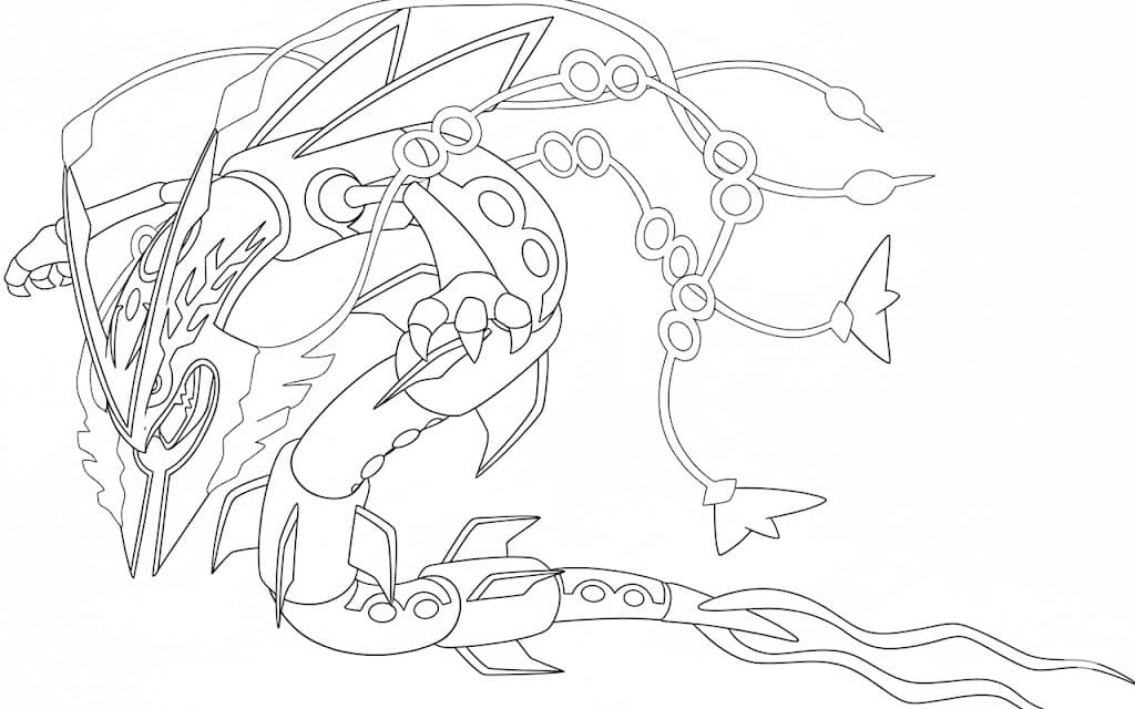 Kolorowanka Narysuj Rayquaza prosty