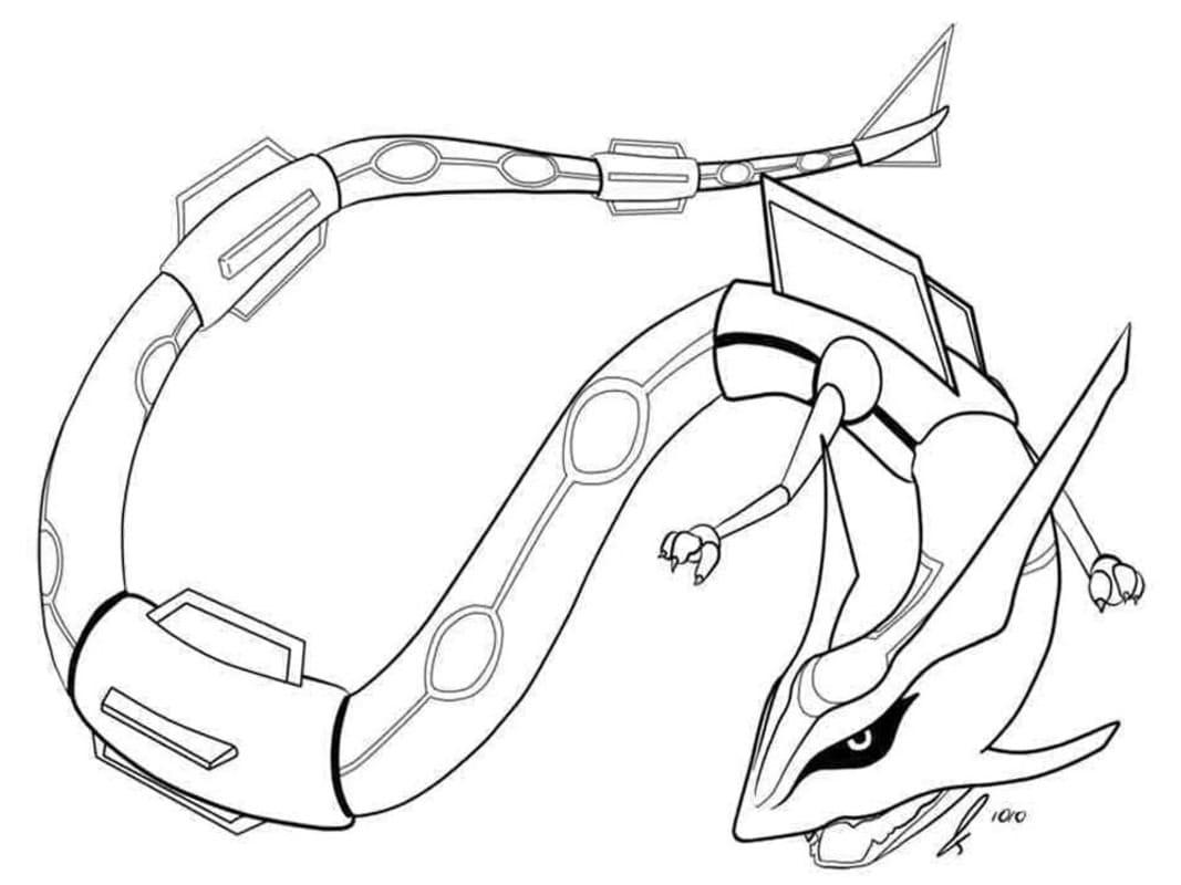 Kolorowanka Narysuj Rayquaza wydruku