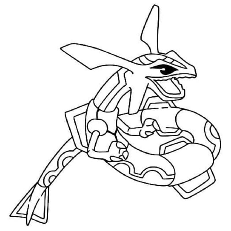 Kolorowanka Narysuj Rayquaza
