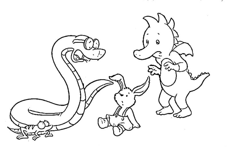 Kolorowanka Narysuj Tabaluga bezpłatny podstawowy