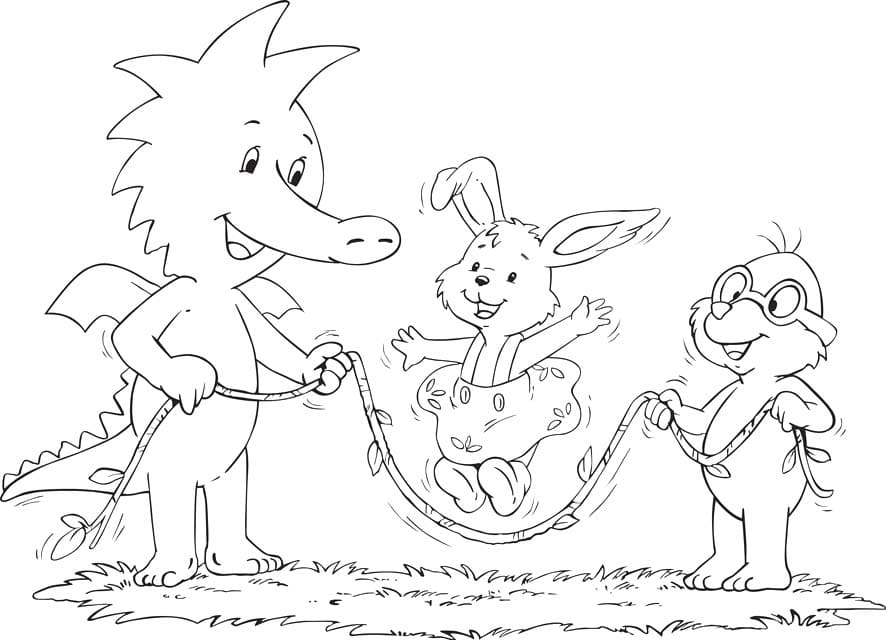 Kolorowanka Narysuj Tabaluga bezpłatny prosty