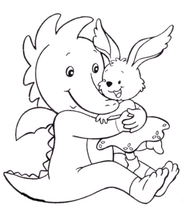 Kolorowanka Narysuj Tabaluga bezpłatny wydruku prosty