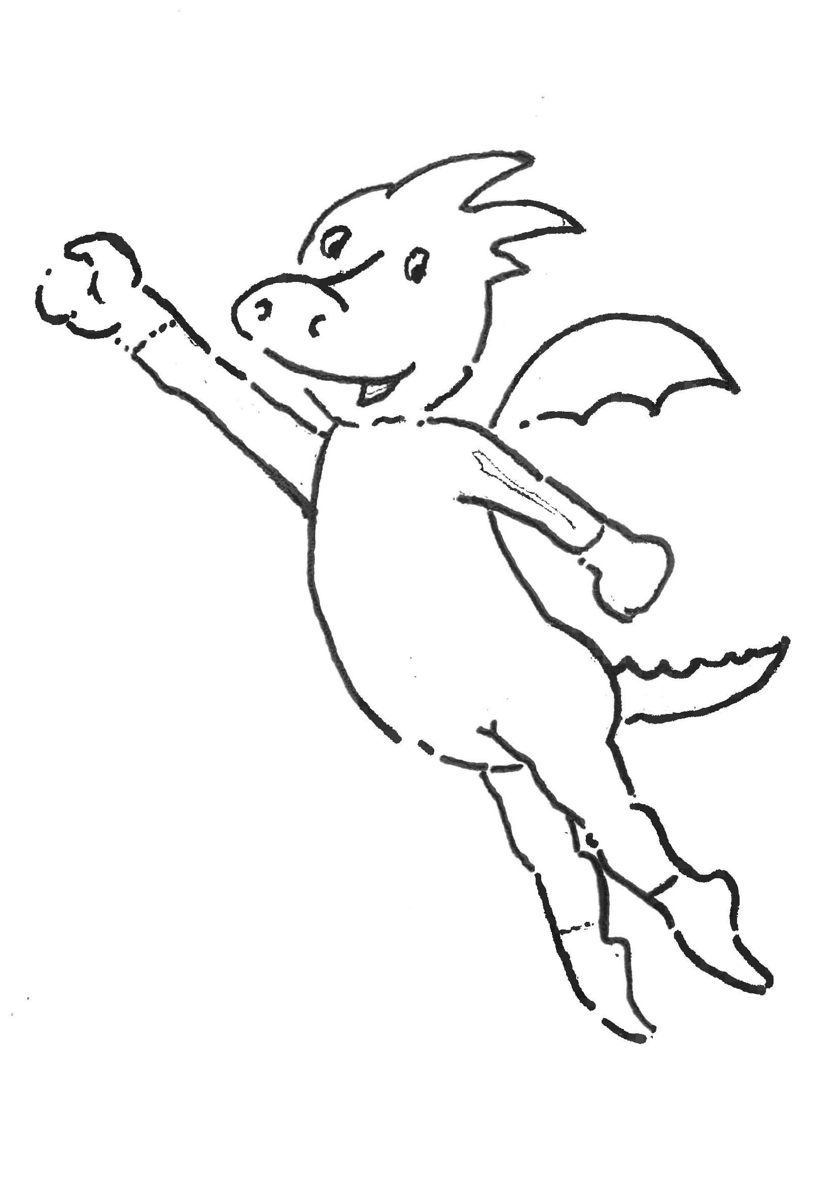 Kolorowanka Narysuj Tabaluga łatwy