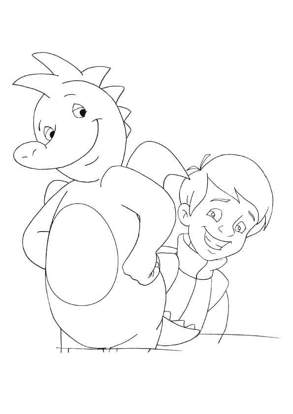 Kolorowanka Narysuj Tabaluga wydruku podstawowy