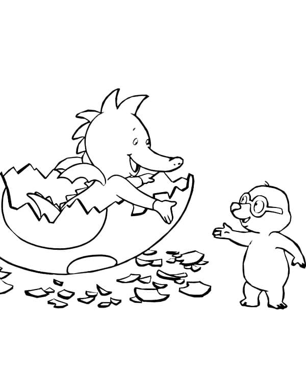 Kolorowanka Narysuj Tabaluga wydruku prosty